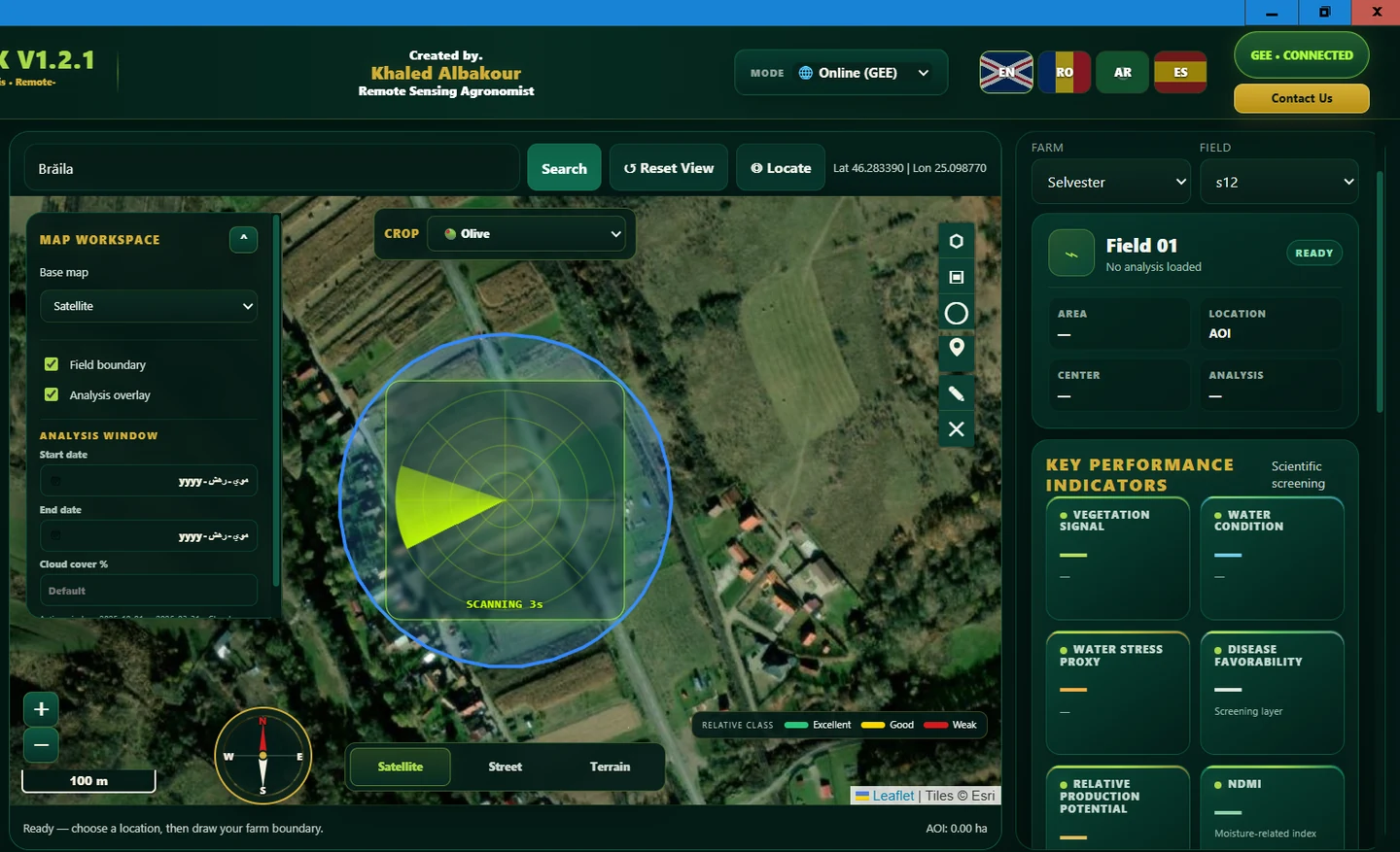 AGRI-EYE TRIO K application interface